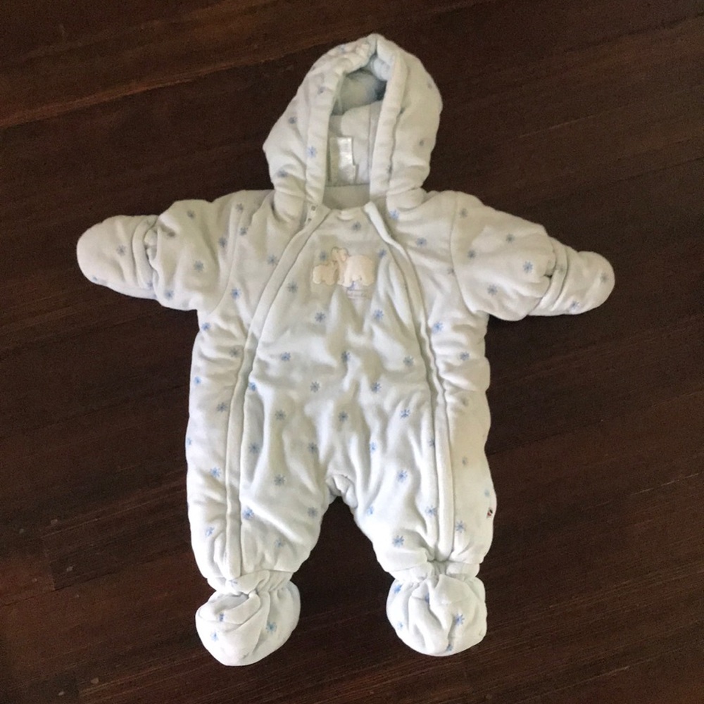 Plush baby boy blue snow suite. By Absorba. S 3M.